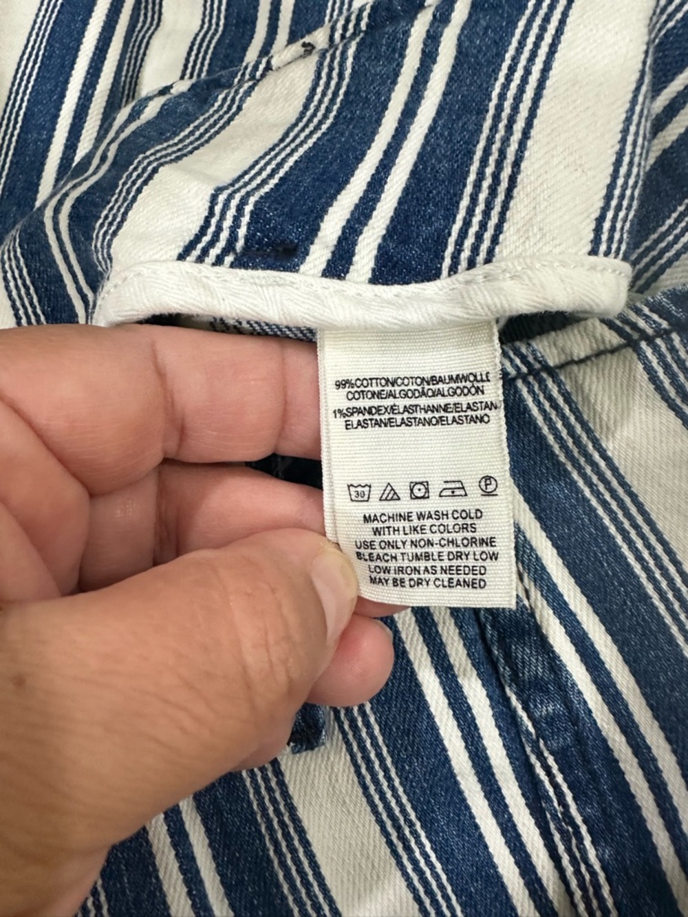 Free People Striped Blue and White Flare Pants Sz W24 - Picture 6 of 8